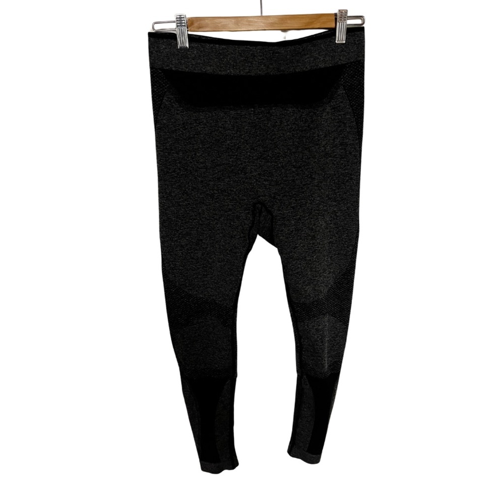 Zara Black & Grey High-Waisted Athletic Leggings, Size Large